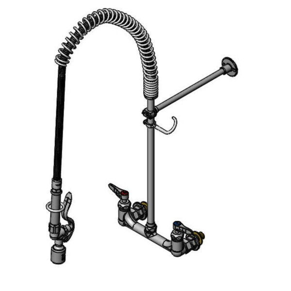 T&S  B-2455-CR-C  PRU: 8'' Wall mt, Overhead Spring, 12'' Wall Brkt