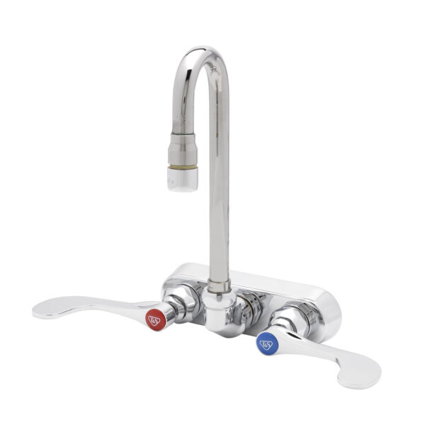 T&S  B-2459  4'' Wall mt Fct, Q-Turn, 4'' Wrist, Swivel G.N.