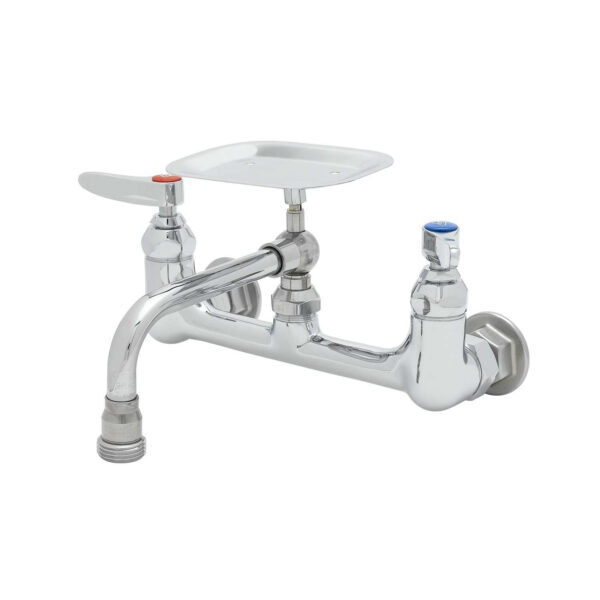 T&S  B-2489  Dbl Pantry Fct, 8'' Wall mt, 6'' Soap Dish Swing, Lever