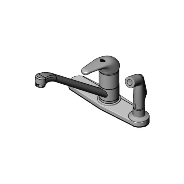 T&S  B-2730-3H  1- Lever Fct W/ 4' Side Spray For 3-Hole Sinks