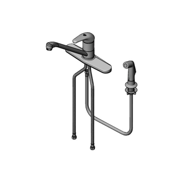 T&S  B-2730  1- Lever Fct, 48'' Sidespray, 9'' Spout, Swivel Base