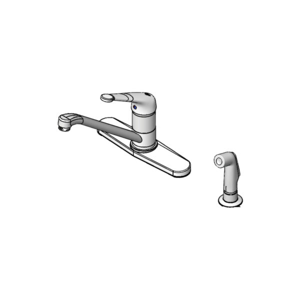 T&S  B-2730-LH  1- Lever, Sidespray, 6'' Handle, 9'' Spout, Swivel Base