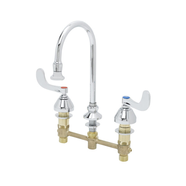 T&S  B-2866-04-QT  Concealed WideSpr Fct, 8'' Cntrs, Swivel G.N., Qt Eternas