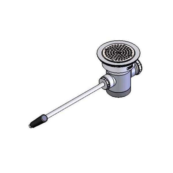 T&S  B-3952-VR  Waste Drain Vlv, Twist, 3-1/2'' X 2'', VR Flat Strainer