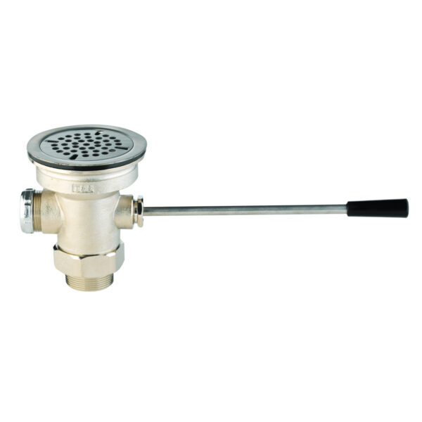 T&S  B-3970  Waste Drain Vlv, Lever Handle, 3-1/2'' x 2'' & 1-1/2'' Adapter