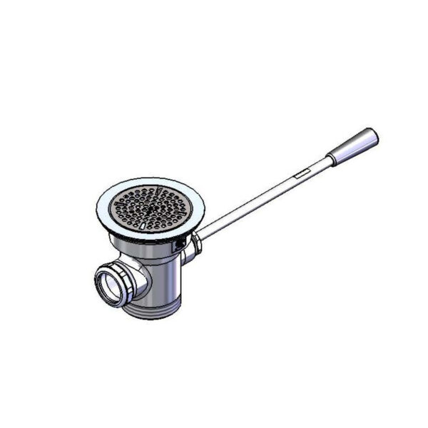 T&S  B-3972-VR  Waste Drain Vlv, Lever, 3-1/2X2, Flat Strainer