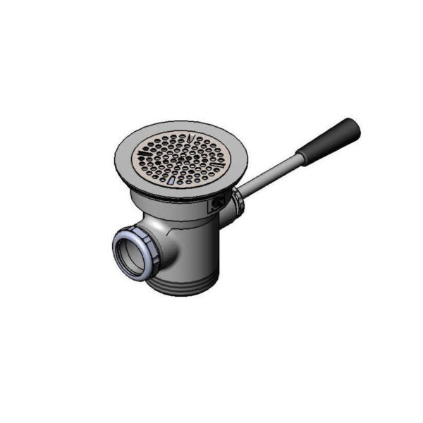 T&S  B-3972-XS  Waste Drain Vlv, Short Lever Handle, 3-1/2'' X 2
