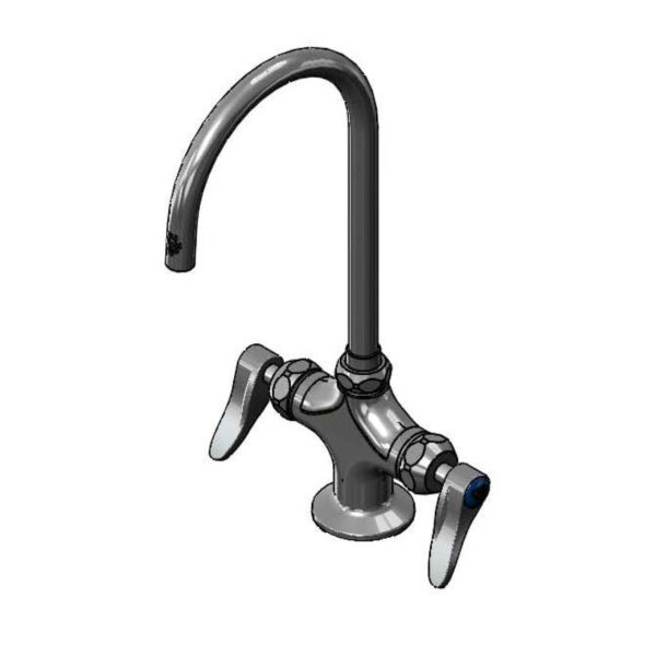 T&S  BP-0300-CR-XP15  Dbl Pantry Fct, 1-Hole, Ceramas, 133XP-F15 Swivel, Lever