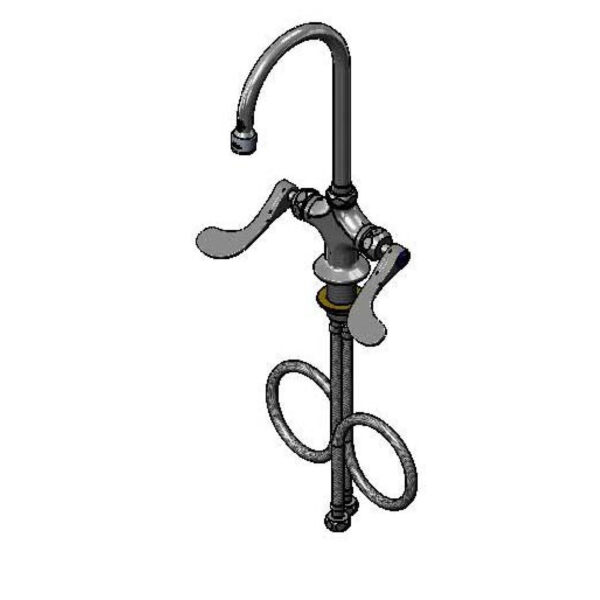 T&S  BP-0300-CR4VF05  Dbl Pantry Fct, 1-Hole, Ceramas, Swivel