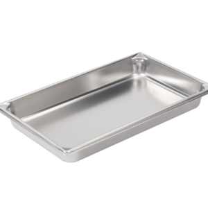 Stainless steel steam table pan.