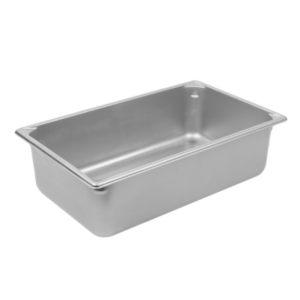 Stainless steel steam table pan.