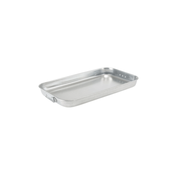 9-Quart Aluminum Bake and Roast Pan with welded handles.