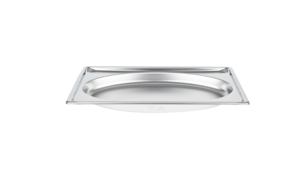 Stainless steel oval pan.