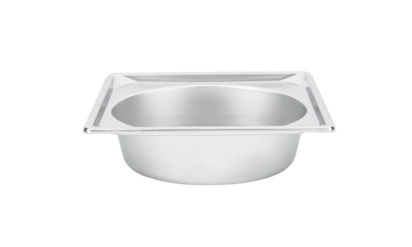 Stainless steel oval pan.