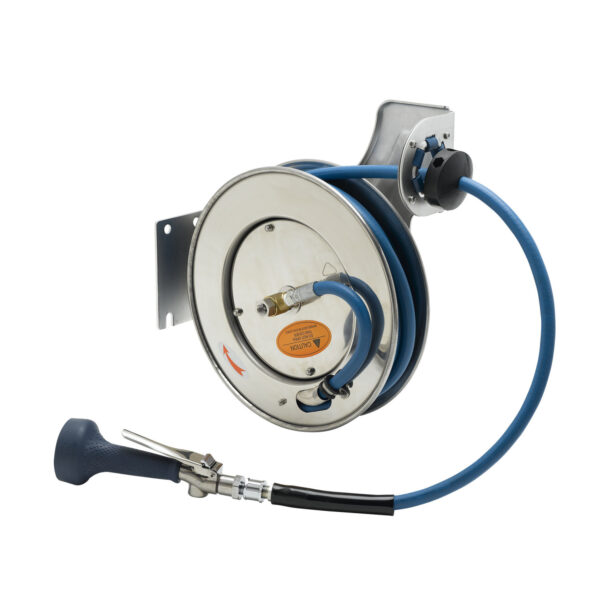T&S  B-7132-08H  Hose Reel:35Ft,Open,3/8'',Ss,Hi-Flow Spray Vlv
