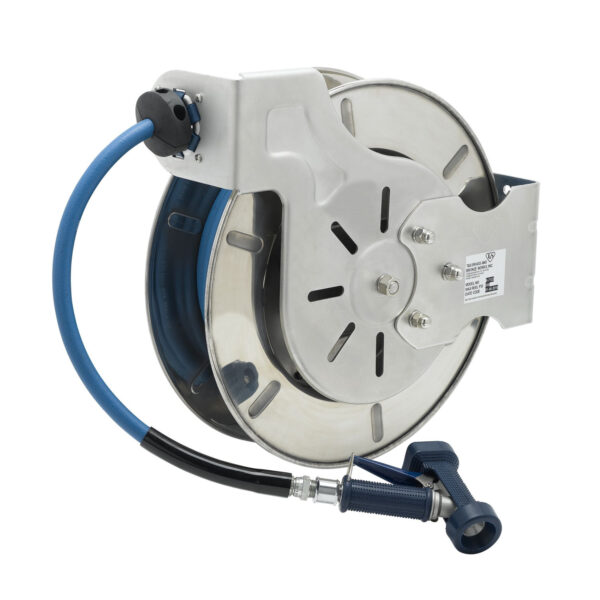 T&S  B-7133-02  Hose Reel, open, SS, 35' hose, 1/2'' ID, rear Trig.