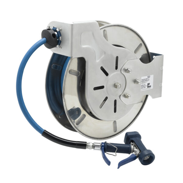 T&S  B-7133-07  Hose Reel, Open, SS, 1/2'' x 35' Hose, 9/16'' Front Trig.