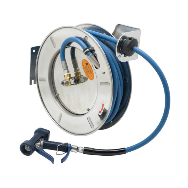 T&S  B-7143-06  Hose Reel, Open, SS, 1/2'' x 50' Hose, 7/16'' Front Trig.