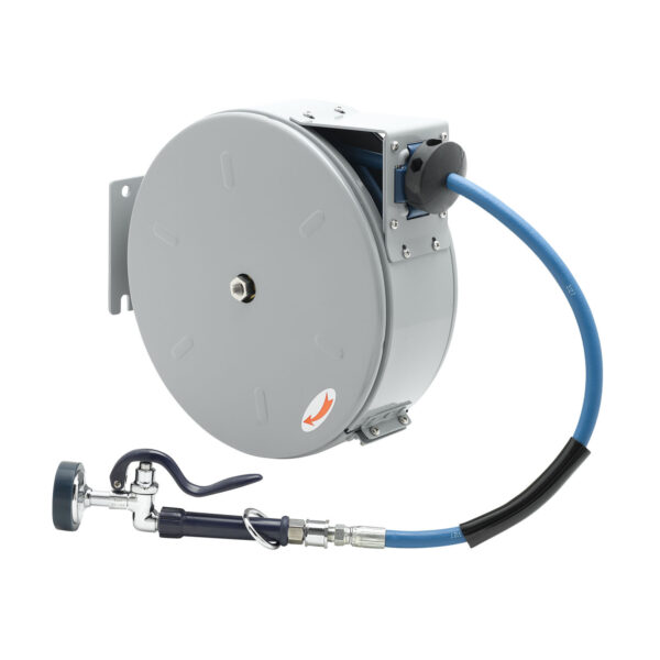 T&S  B-7222-C01  Hose Reel, Enclosed, Epoxy Coat, 3/8X30' Hose, Spray Vlv