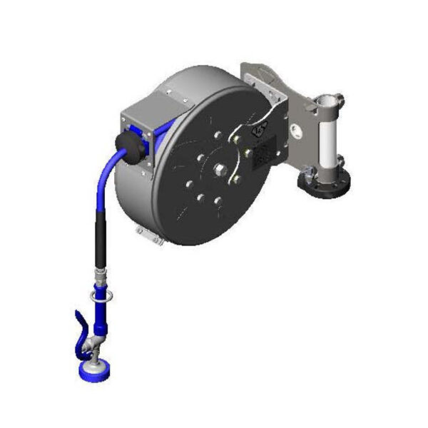 T&S  B-7222-C01-STB  3/8'' x 30' Enclosed coat Reel w/ SS Table Leg brkt