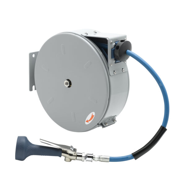 T&S  B-7222-C08H  Hose Reel:Closed,30Ft,3/8'',Epoxy Coat,Hi-Flow Spray Vlv