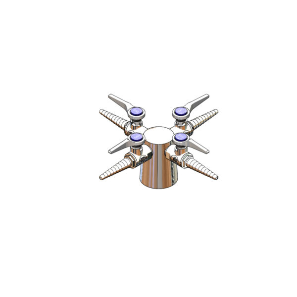 T&S  BL-4200-04  Lab Turret, Tapered W/Four Way Hose Cock