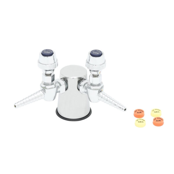 T&S  BL-4210-0  Tapered Lab Turret W/ 2 90Deg Needle Hosecocks