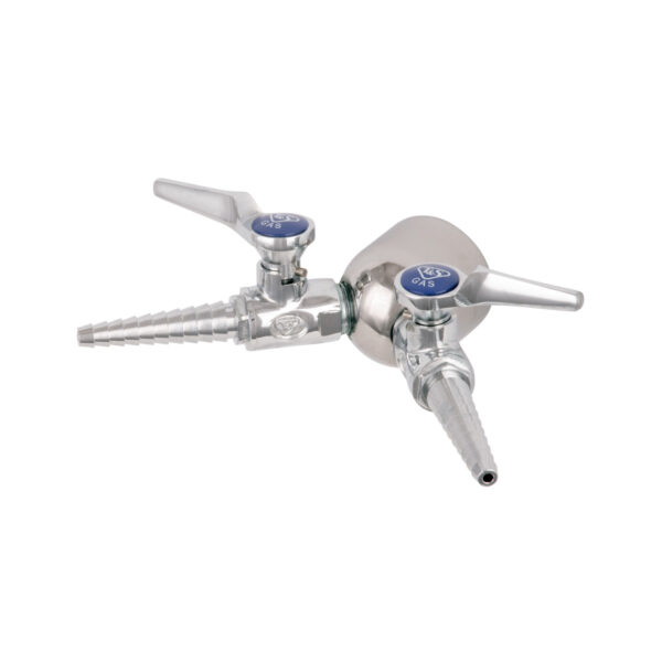 T&S  BL-4250-02  Lab Dbl Panel Flange w/ Two Hose Cocks, 3/8'' NPT