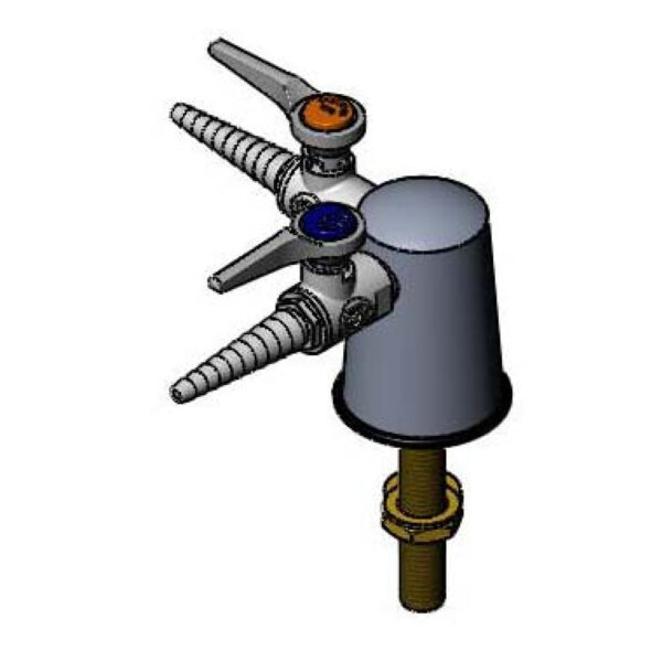 T&S  BL-4270-02  Tapered Lab Turret, Dual Service W/ 2 Hose Cocks @ 90 Degrees