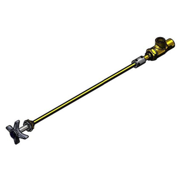 T&S  BL-4720-01MF  Remote ctrl Gas Angle Stop,3/8''NPT (F), Flange,4-Arm Lab