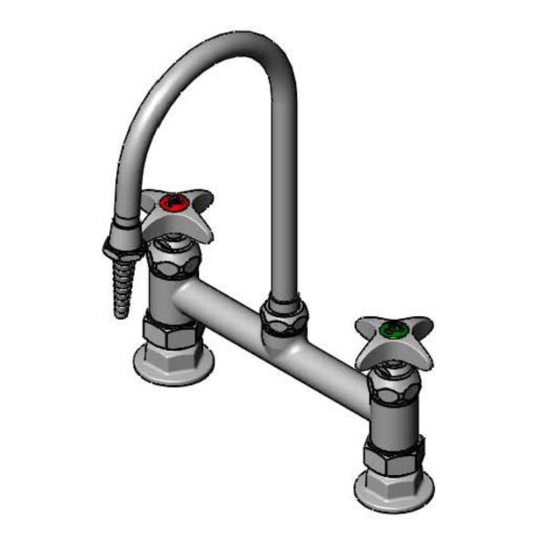 T&S  BL-5715-01  Lab mix Fct, Deck mted, Rigid G.N., 4-Arm Handles