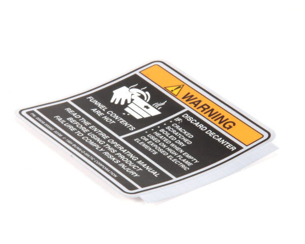 BUNN Parts  00658.0000  Decal,Warning-Decanter/Funnel