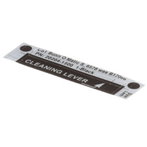 BUNN Parts  20204.1500  Decal, Cleaning Lever