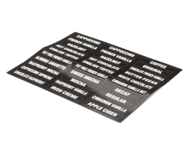BUNN Parts  38749.0000  Decal, Flvr Lbls Imix (New)
