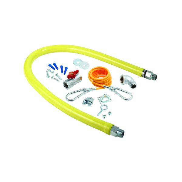 T&S  HG-2F-48K  Gas Hose, Spin Fittings, 1-1/4'' NPT, 48'' L.