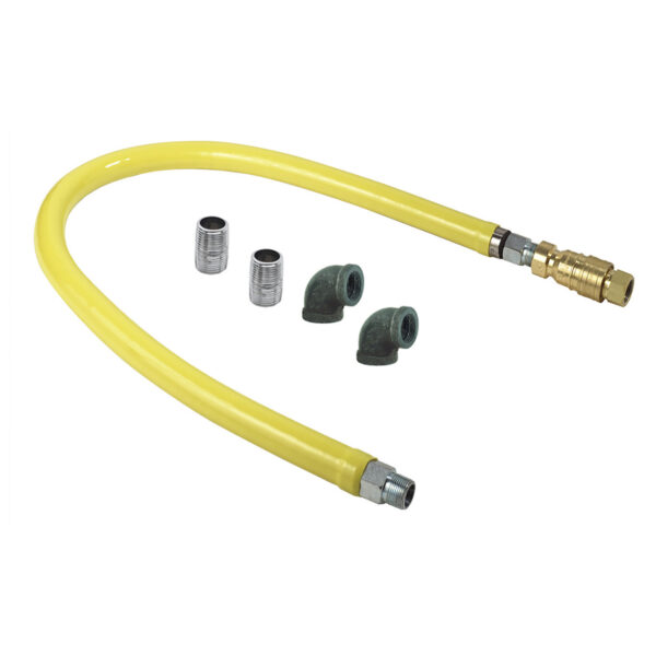 T&S  HG-4D-48-FF  Gas Hose w/ Q-D, 3/4'' NPT x 48'', Gas Elbows & Nipples