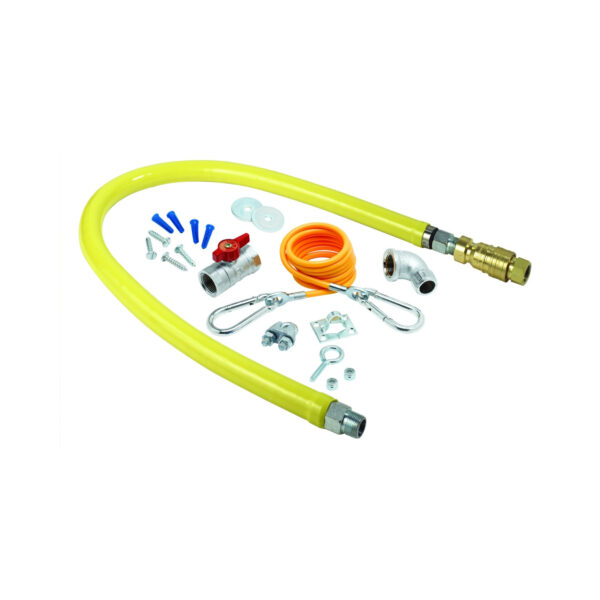 T&S  HG-4E-72K  Gas Hose W/Q-D, 1'' NPT, 72'' L.,w/ install kit