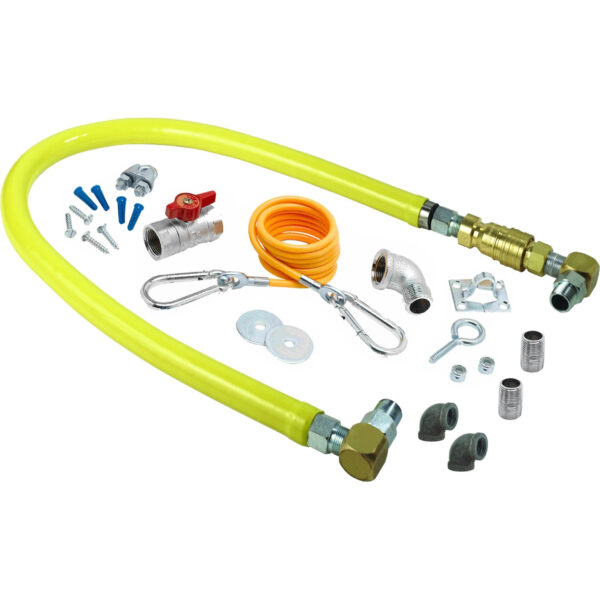 T&S  HG-4F-36SK-FF  Gas Hose w/ QD, 1 1/4'' NPT x 36'', SwiveLinks, Cable Kit