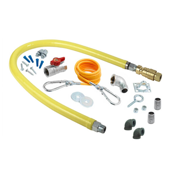 T&S  HG-4F-48K-FF  Gas Hose, Q-D, 1 1/4'' NPT x 48'', Cable Kit