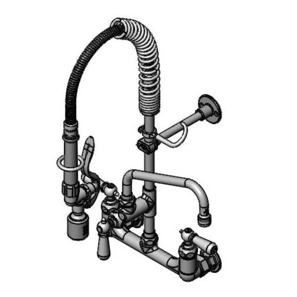 T&S  MPY-8WCN-08  Mini-PRU: 8'' Wall mt, Eterna cart W/ Spring Checks