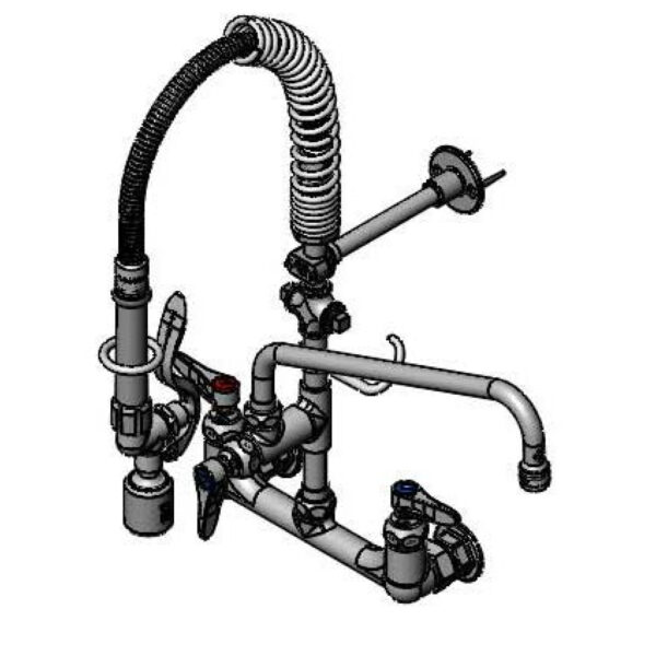 T&S  MPY-8WLN-12-4C  Mini-PRU: 8'' Wall mt, B-0107-C, 12'' Swing Nozzle, Eternas