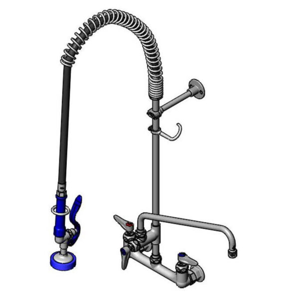 T&S  PB-8WOSN14FZKZC  Pet Groom Unit, Spring , 8'' Wall mt, 14''  Nozzle, EB-0107