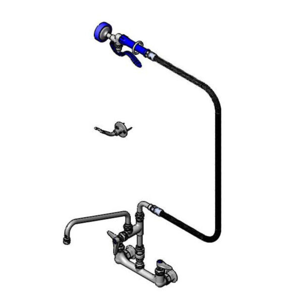T&S  PB-8WSAV12PZJZ  Pet Grooming: 8'' Wall mt W/ 12'' ADF, EB-0107