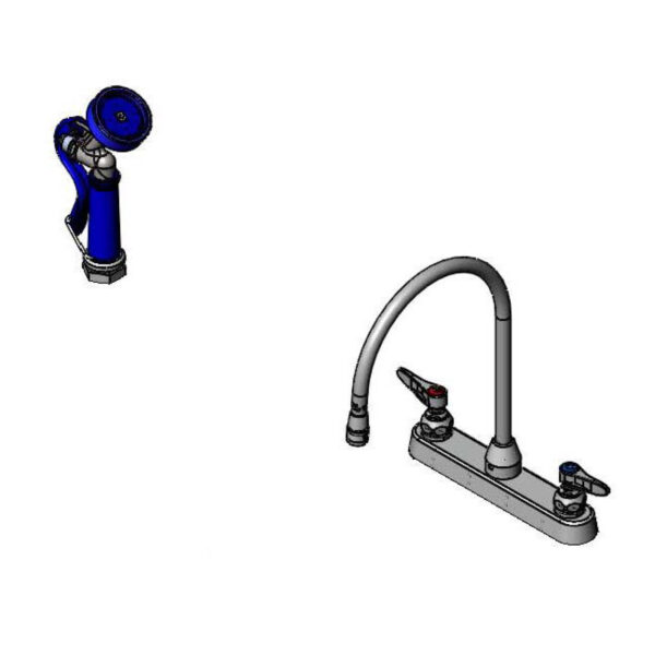 T&S  PG-2347-VH  Pet Grooming Fct W/ Spray Vlv, 8'' Deckmt, G.N.