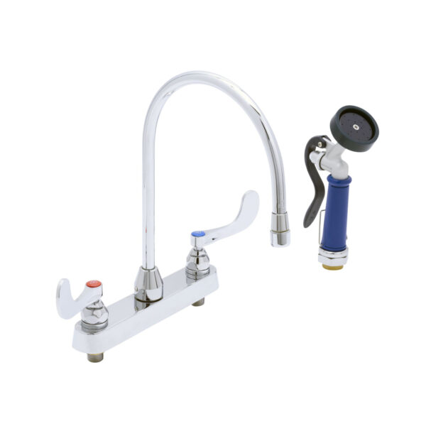 T&S  PG-2347-WH4-VH  Pet Grooming Fct W/ Spray Vlv, 8'' Deckmt, G.N.