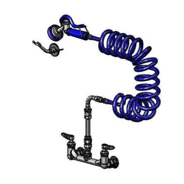 T&S  PG-8WESV00ZCJZF  Pet Grooming: 8'' Wall mt, Ceramas, Angled Blue Spray Vlv