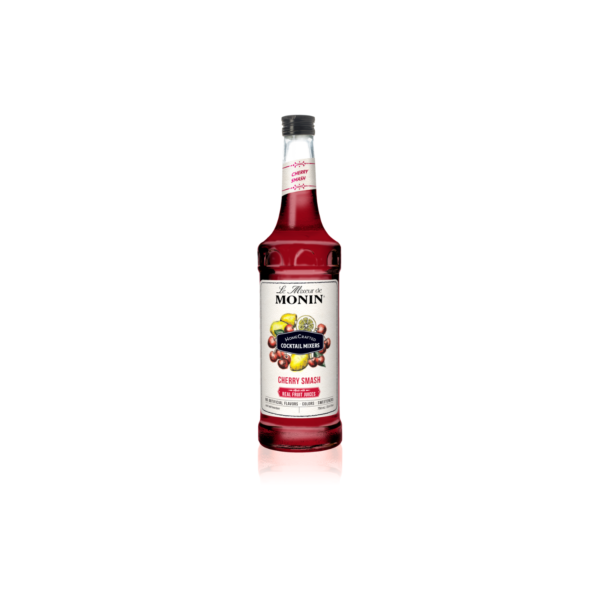 Bottle of dark maroon cherry cocktail mixer