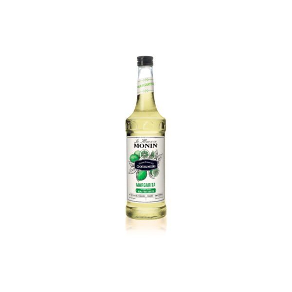 bottle of light yellow margarita cocktail mixer