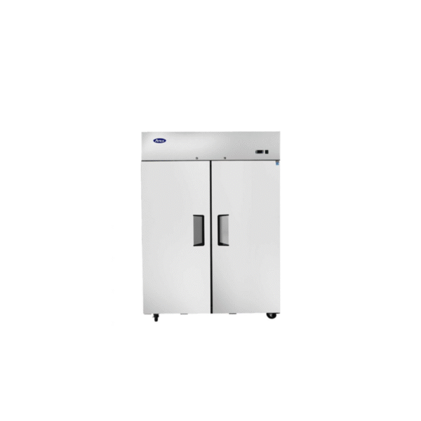 Commercial two-door stainless steel Atosa reach-in refrigerator.