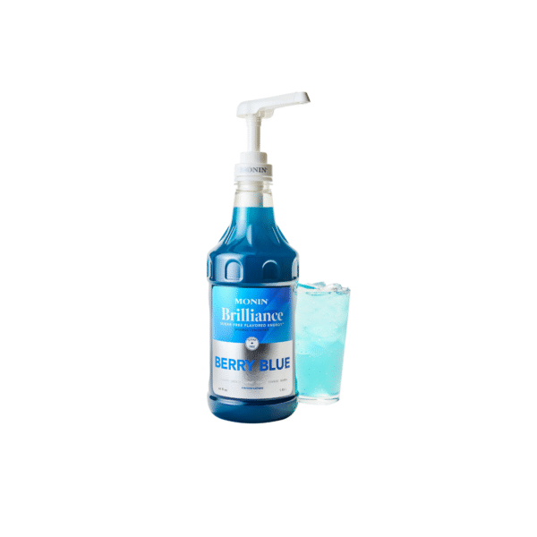Blue sugar-free berry energy concentrate bottle.